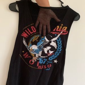 Vintage Mesh Sleeveless Graphic Tee